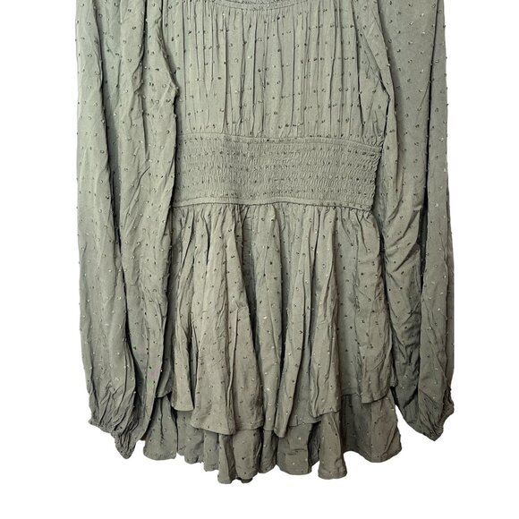 Urban Outfitters Shorts Womens Medium Romper Boho Cottage Green Ruffles Casual - Picture 9 of 16